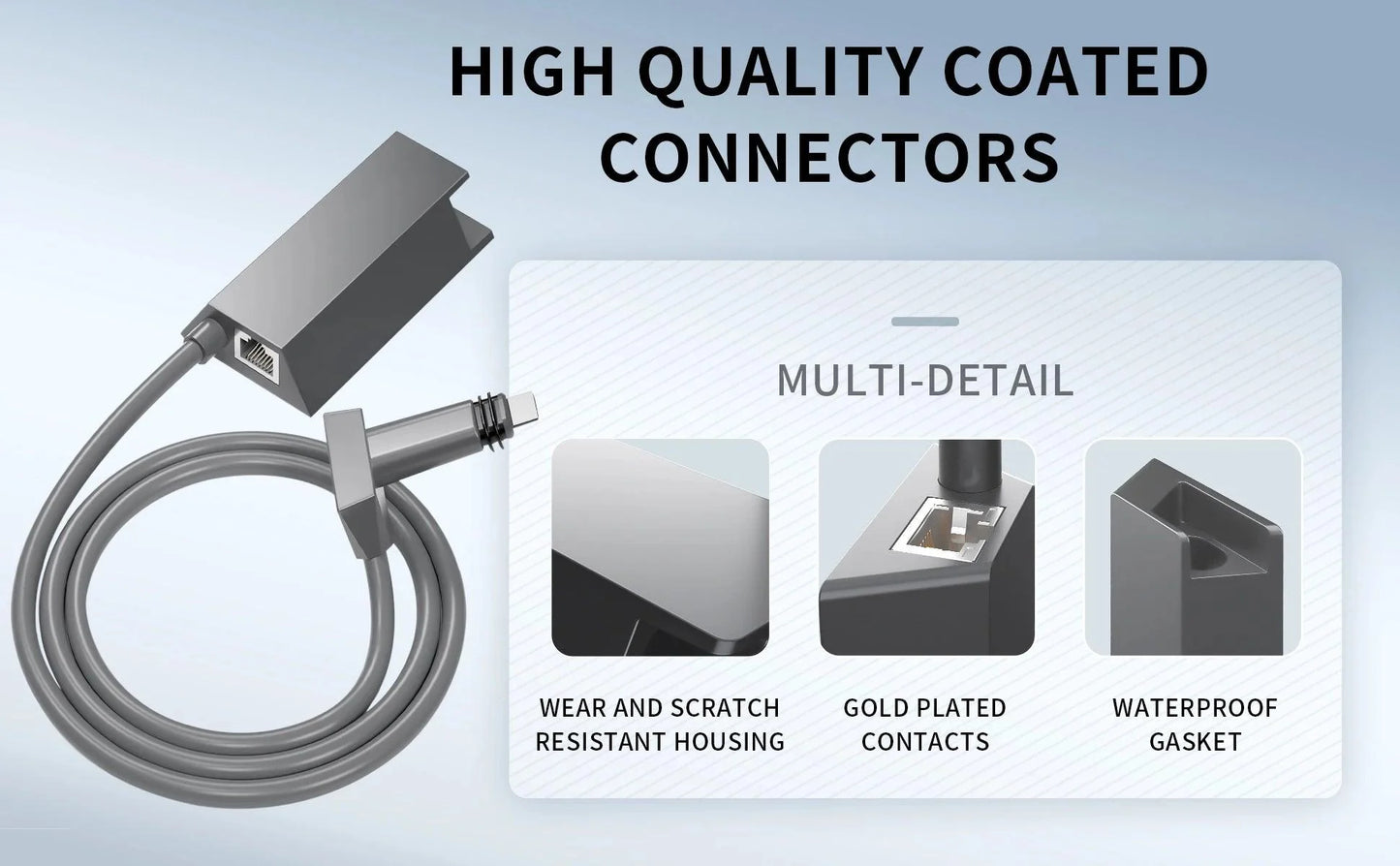 Starlink Ethernet Adapter V2,Satellite Internet V2 for Rectangle Dish Gen2,Satellite Internet Compatible RJ45 Wired External Starlink Cables & Adaptors