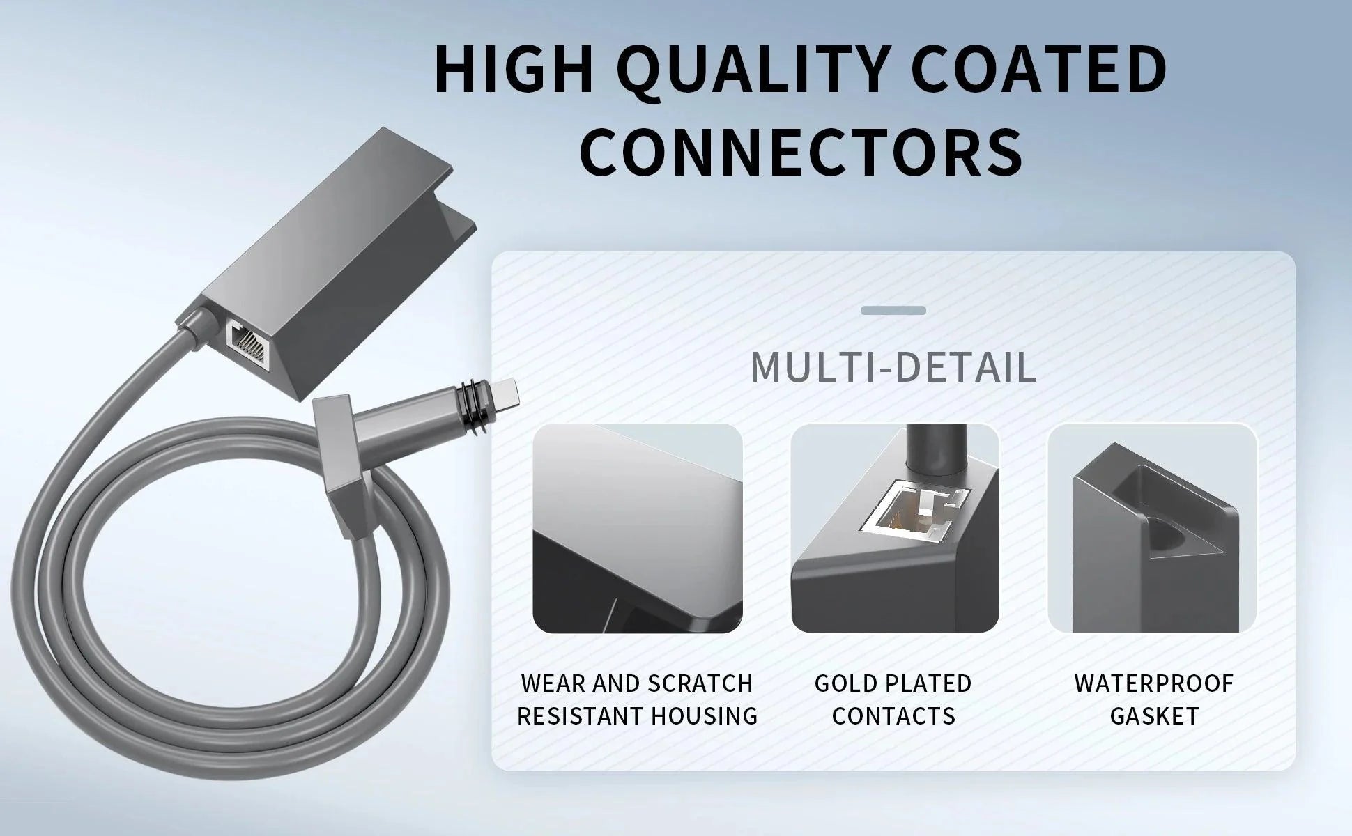 Starlink Ethernet Adapter V2,Satellite Internet V2 for Rectangle Dish Gen2,Satellite Internet Compatible RJ45 Wired External Starlink Cables & Adaptors