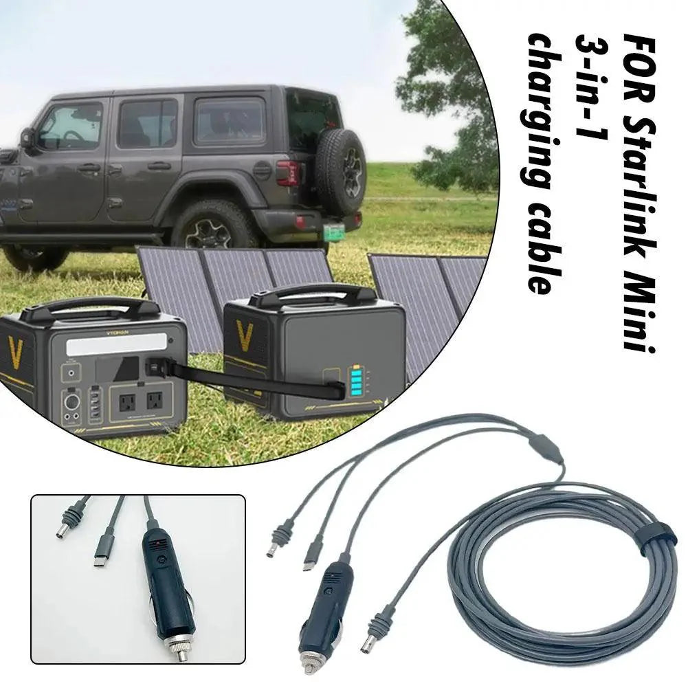 Starlink Mini 3-in-1 To DC Power Cable,Mini Type-c Charging Cable Three-in-one To DC Power Starlink Cables & Adaptors
