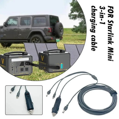 Starlink Mini 3-in-1 To DC Power Cable,Mini Type-c Charging Cable Three-in-one To DC Power Starlink Cables & Adaptors