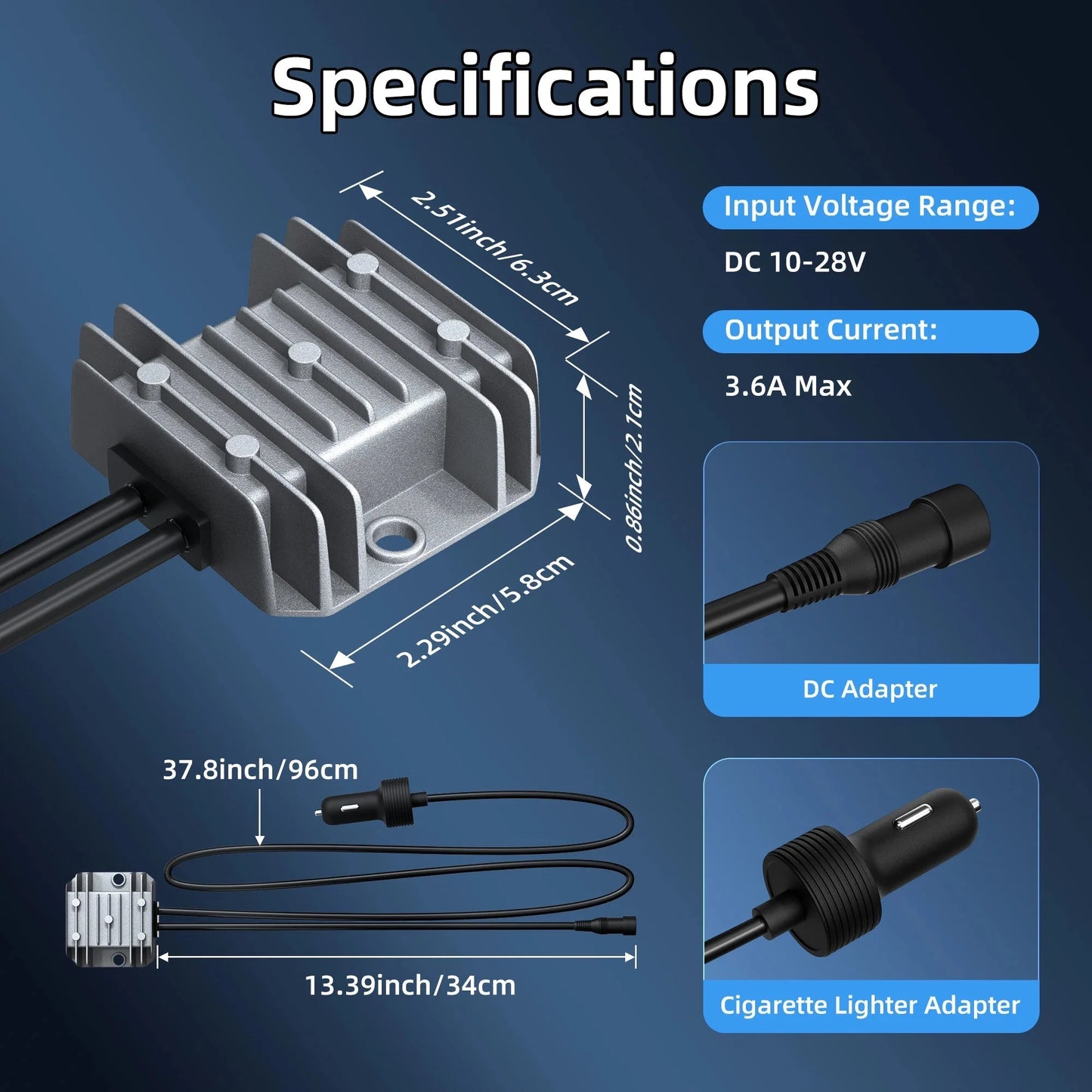 Starlink Mini Cable Car Adapter with Step Up Converter 12V Power Cable with Cigarette Lighter Plug 10-28V to 30V 3.5A Conversion Starlink 12v to 30v Booster