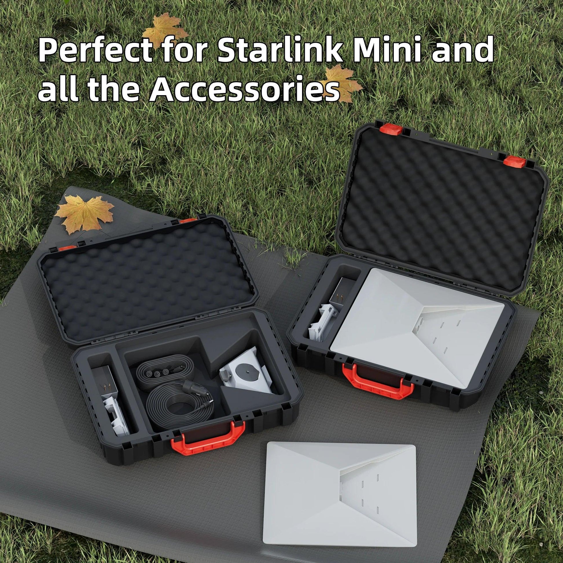 Starlink Mini Case Hard Waterproof Travel Case for Mini Starlink with Molded Foam for Mini Accessories Standable Storage Bag Starlink Protection