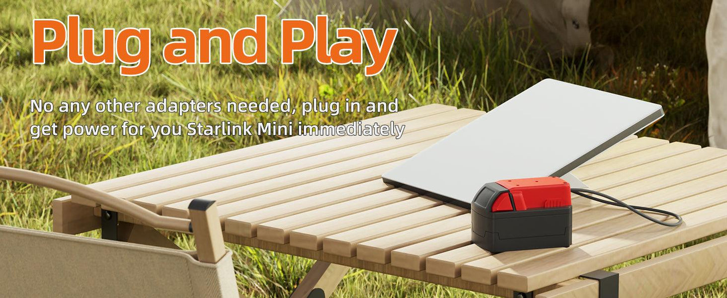 Starlink Mini Power Cable 1M for Milwaukee Battery Starlink Mini Milwaukee Charger Adapter to DC Power 18AWG Cable Cord Plug Starlink Cables & Adaptors