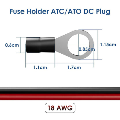 Starlink Mini Power Cable Wiring Harness with Automotive Fuse Holder ATC/ATO DC Plug 14AWG Starlink Cables & Adaptors