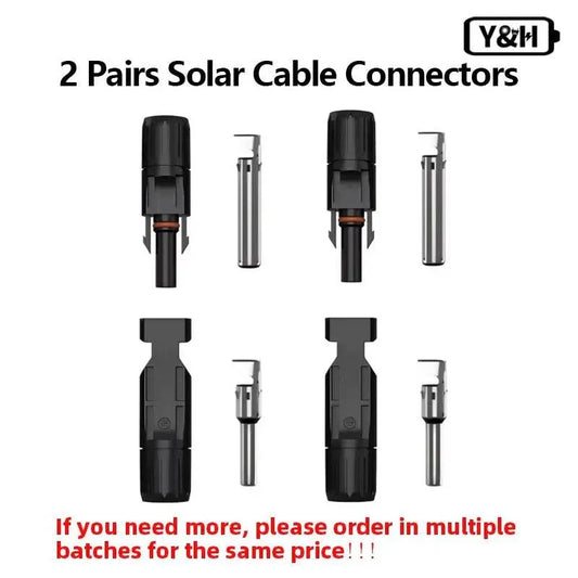 Y&H 2 Pairs Male＆Female Waterproof Plug PV Cable Connector for Solar Inverter Panels PV Systems and Wire Connection Solar Adaptors