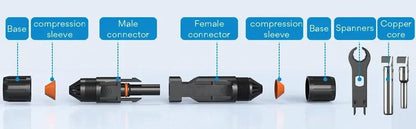 Y&H 2 Pairs Male＆Female Waterproof Plug PV Cable Connector for Solar Inverter Panels PV Systems and Wire Connection Solar Adaptors