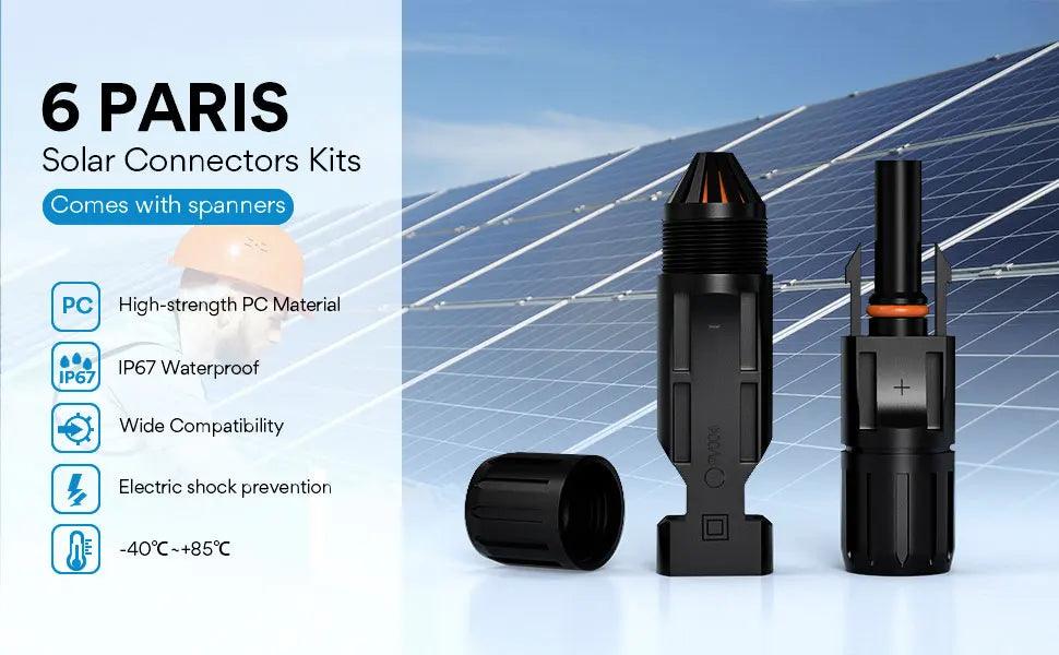 Y&H 2 Pairs Male＆Female Waterproof Plug PV Cable Connector for Solar Inverter Panels PV Systems and Wire Connection Solar Adaptors